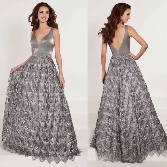 Tiffany Designs Dresses & Skirts - Long Silver Ballgown size 14 NWT